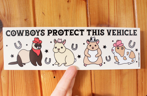 Cowboys Protect This Vehicle Bumper Sticker