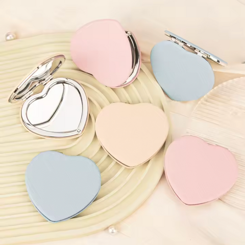Compact Heart Double-Sided Mirror