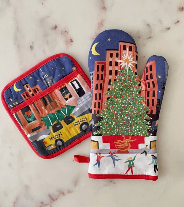 Rockefeller Oven Mitt + Pot Holder Set