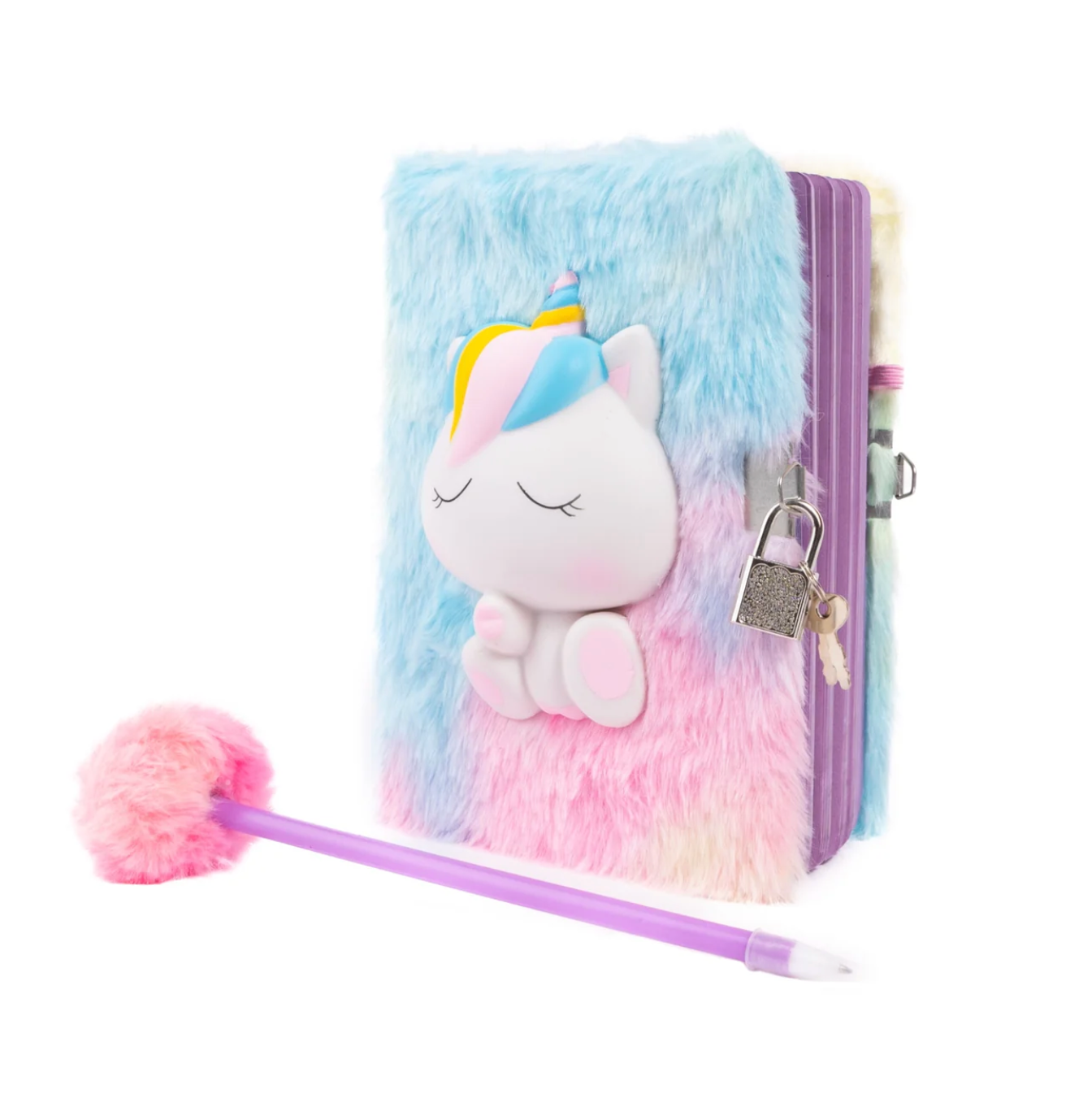 Furry Friends Squishy Journal Blue & Pink Tie