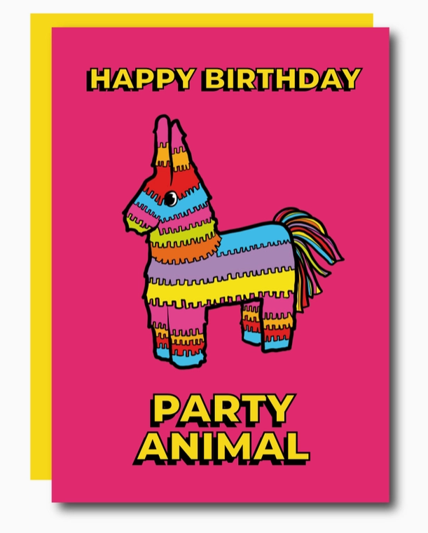 Happy Birthday Party Animal Piñata Card