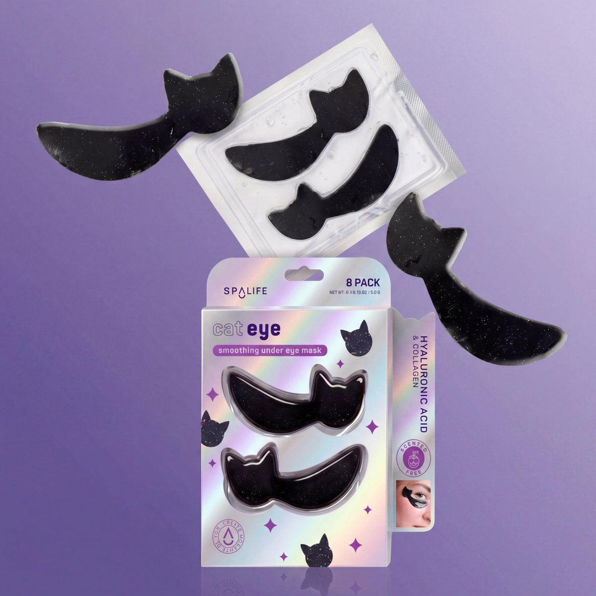 Halloween Cat Eye Hydrogel Undereye Patches 8 Pack
