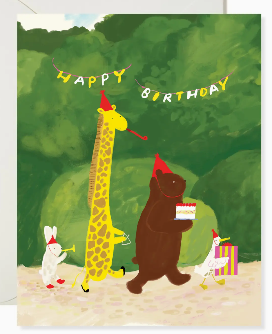 Birthday Parade - Woodland Animal Birthday Card
