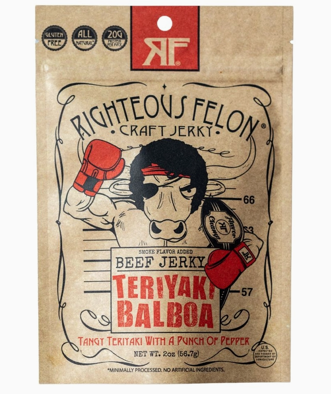 Righteous Felon Teriyaki Balboa Jerky 2oz