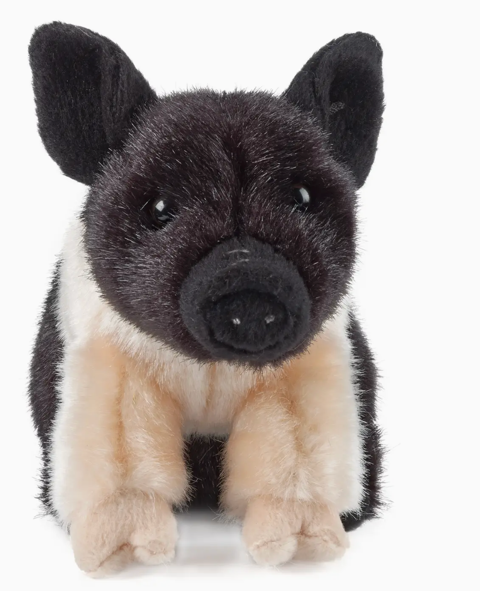 Living Nature Black and Pink Piglet Plush - Stay Forever