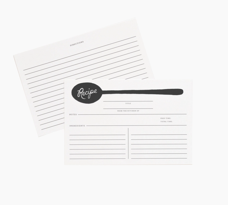 Pack of 12 Charcoal Spoon Recipe Cards