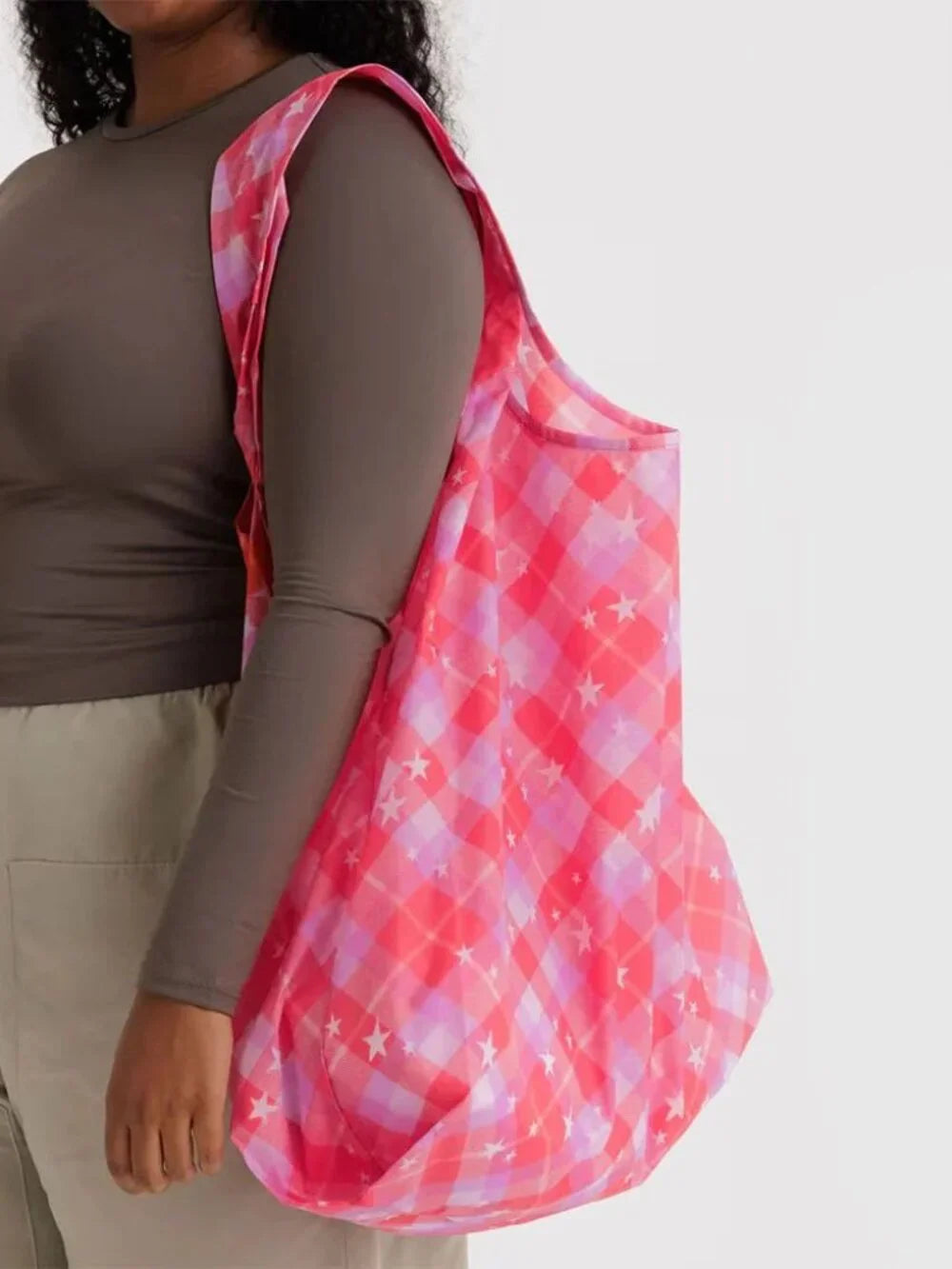 Big Baggu - Pink Star Plaid