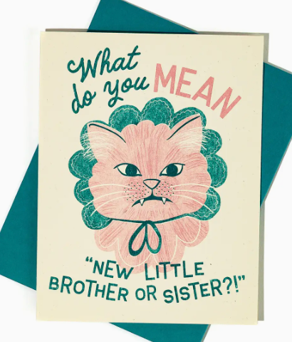 New Little Brother or Sister - Risograph Baby Card - Stay Forever