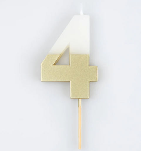Gold Dipped Number Candle