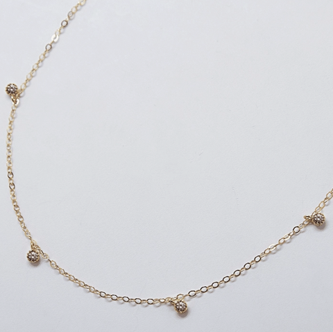 White Cz Choker Gold Necklace