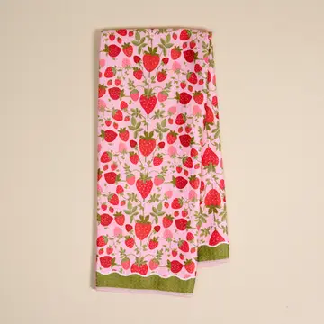 Waffle Tea Towel-Strawberry Fields