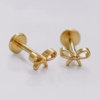 Bow Flat Back Studs - Gold
