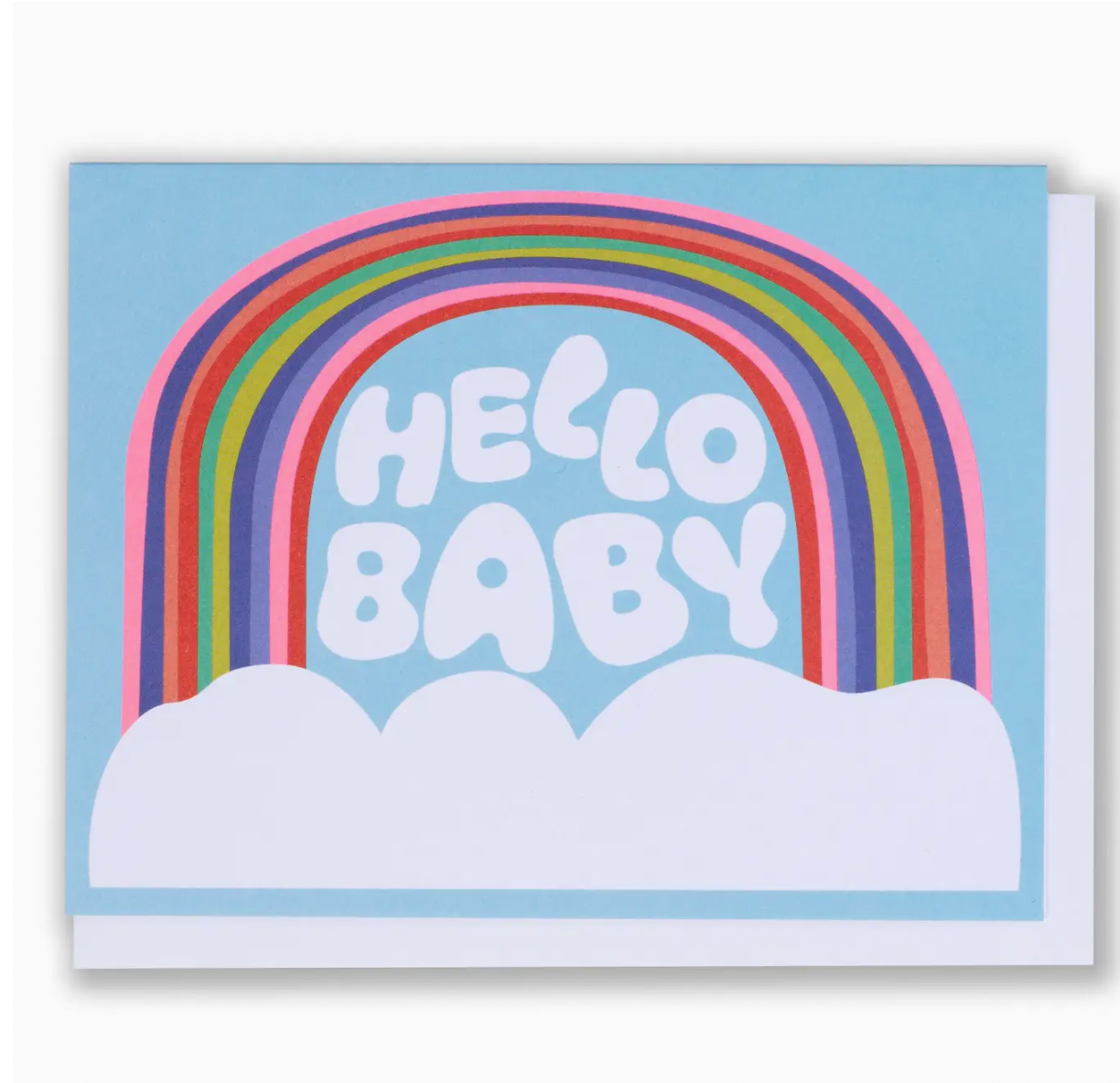Hello Baby Rainbow and Clouds Card