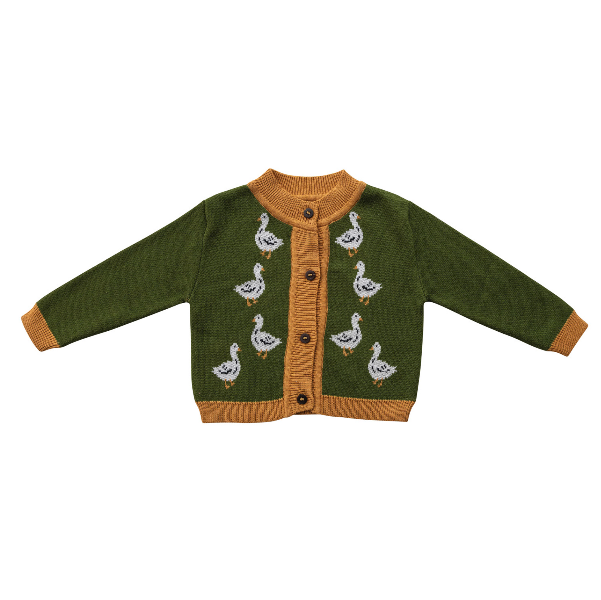 Cotton Knit Baby Cardigan Sweater Ducks