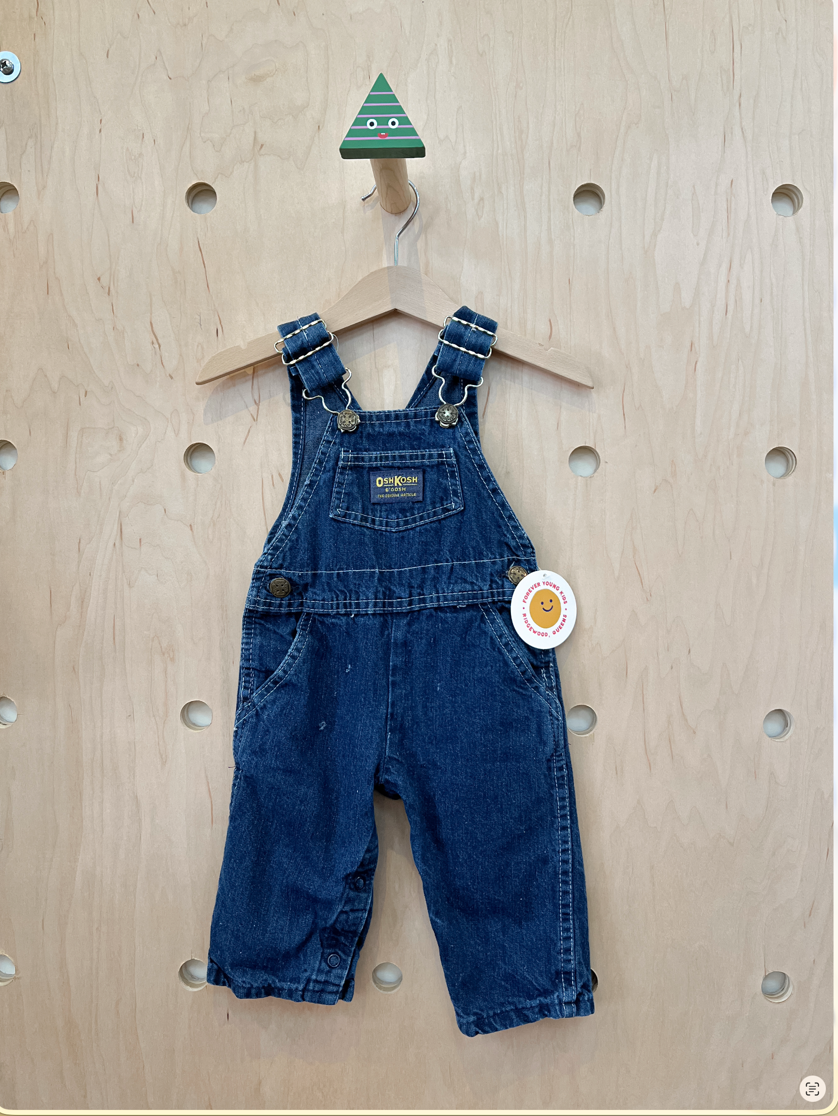 (pre-worn) vintage osh kosh classic overalls dark 6/9M