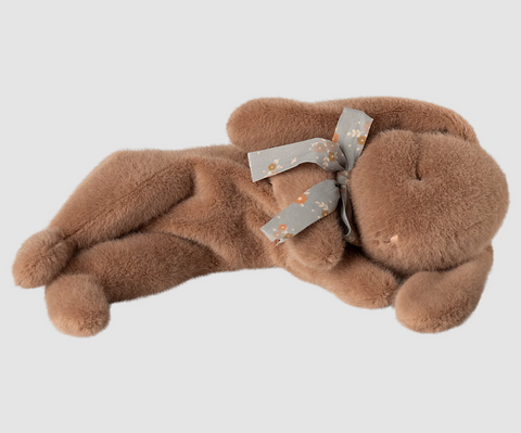Sleeping bunny plush, Small - Soft brown