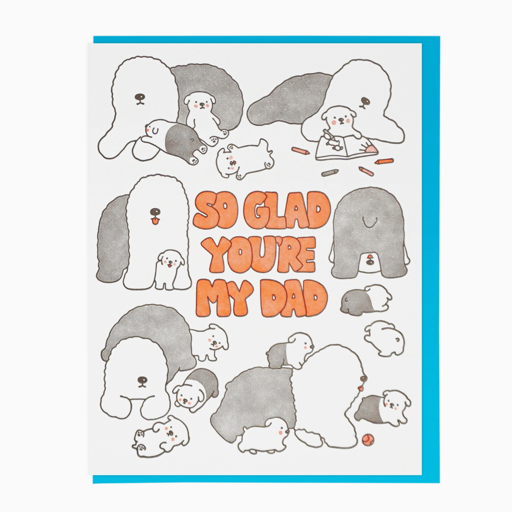 So Glad You're My Dad Sheepdogs Card