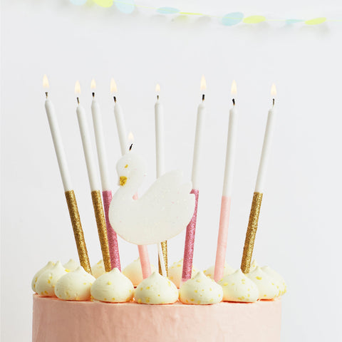 Multicolor Dipped Glitter Candles