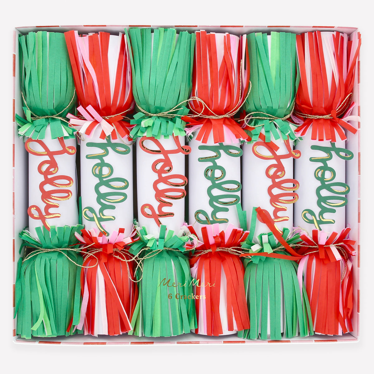 Jolly Holly Fringe Crackers (set of 6)
