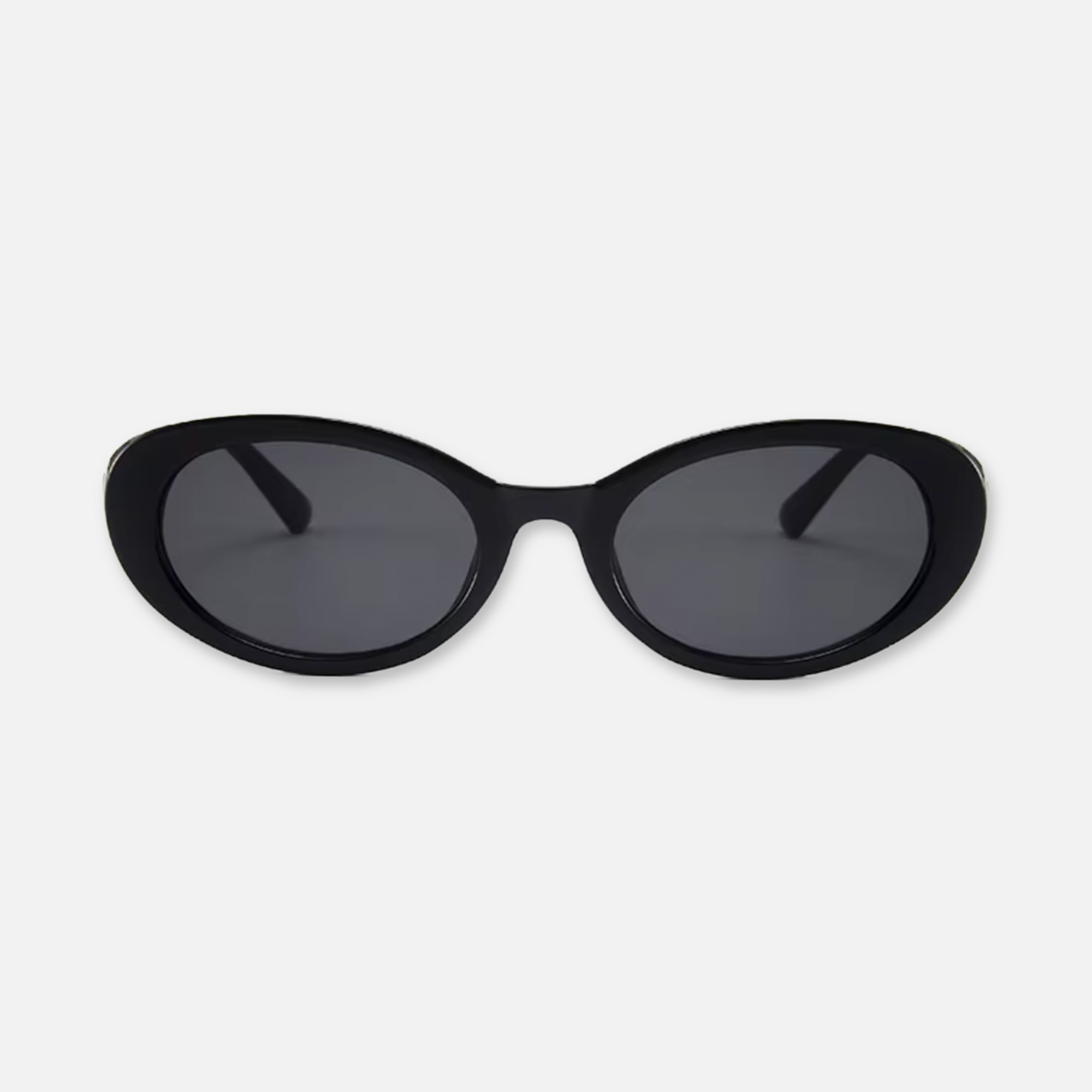 Vintage Style Oval Round Sunglasses - Black Grey