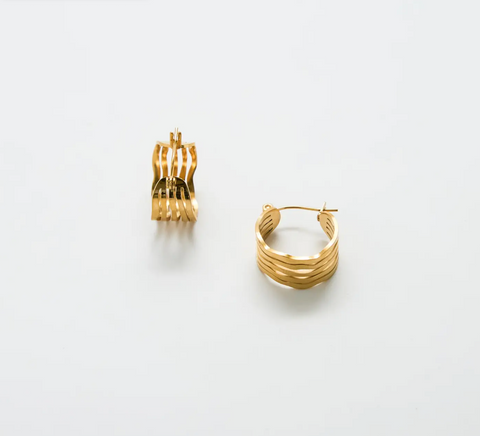 Gold Cut-Out Circle Hoop Earrings
