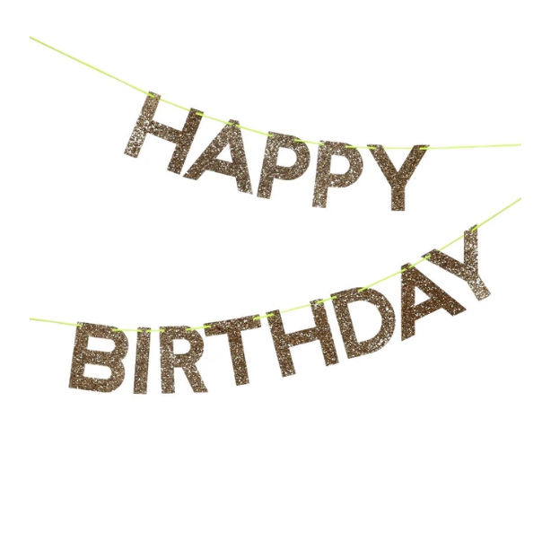 Gold Happy Birthday Garland