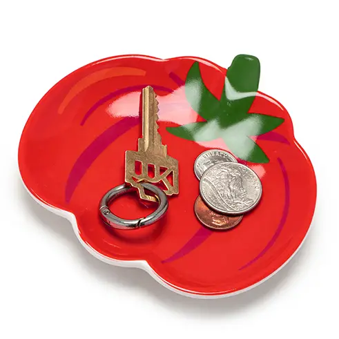 Ceramic Trinket & Jewelry Tray / Dish - Ripe Red Tomato