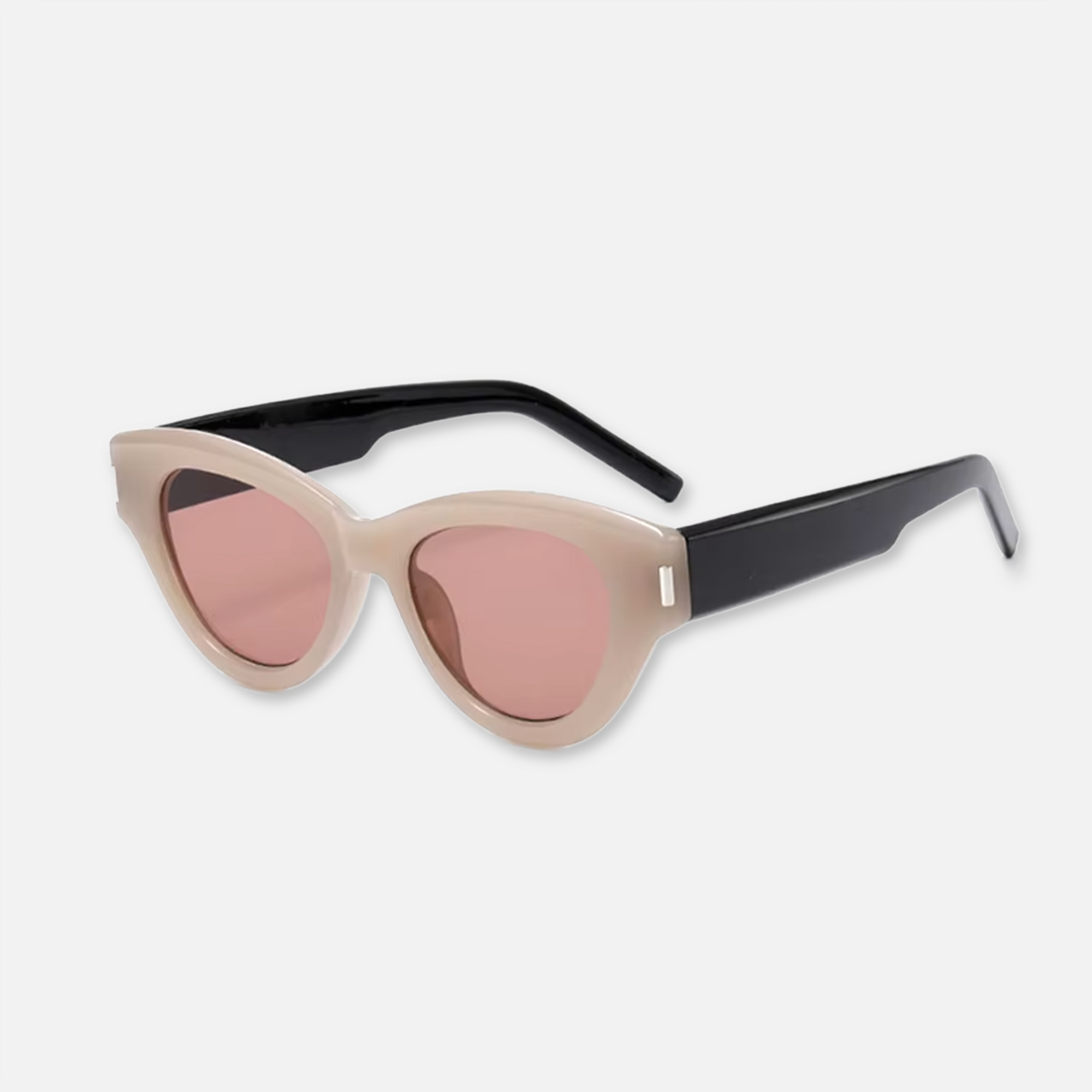 Tea / Black Red Lens Cat Eye Sunglasses