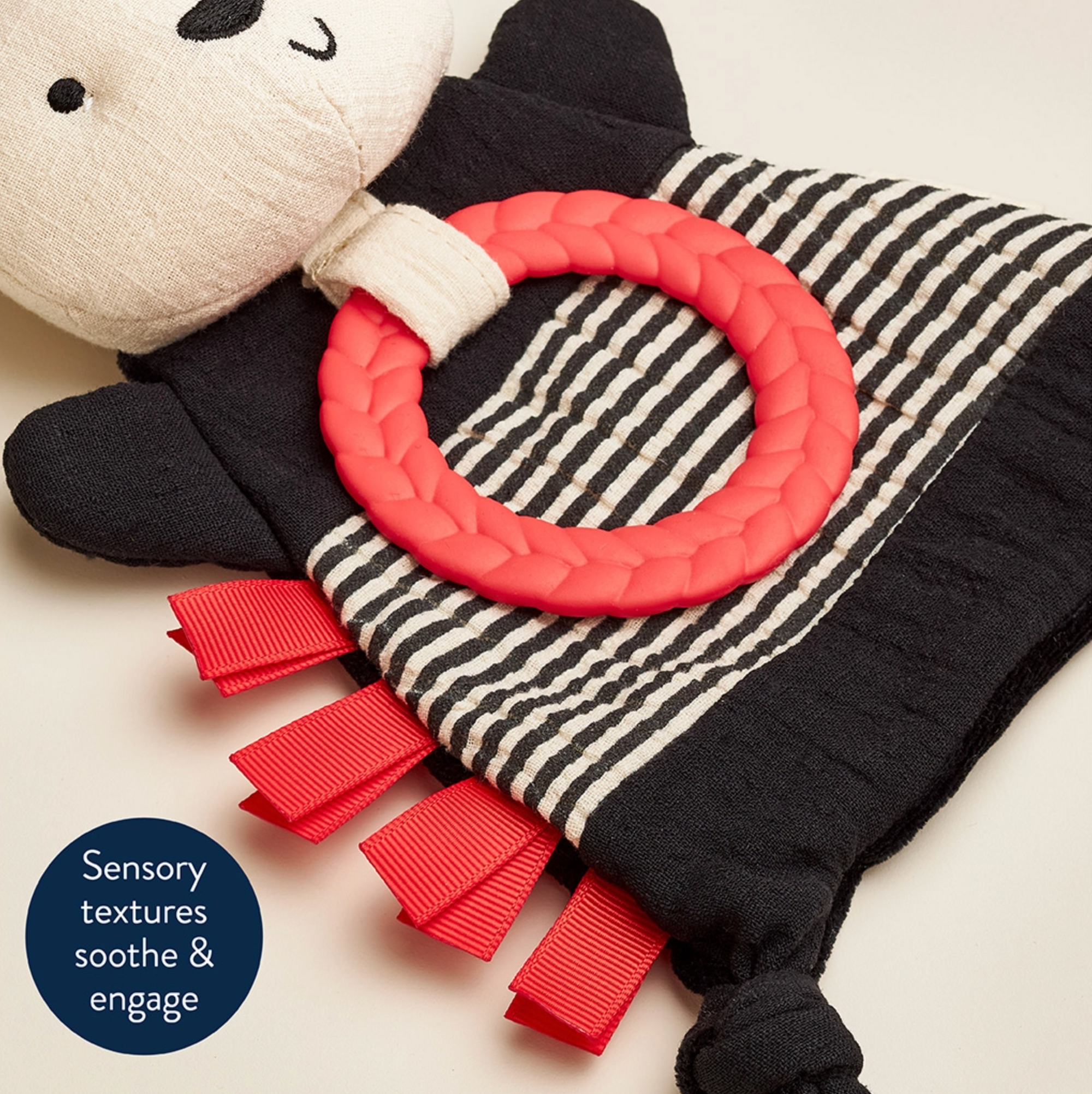 Bitzy Crinkle Sensory Toy with Teether Panda