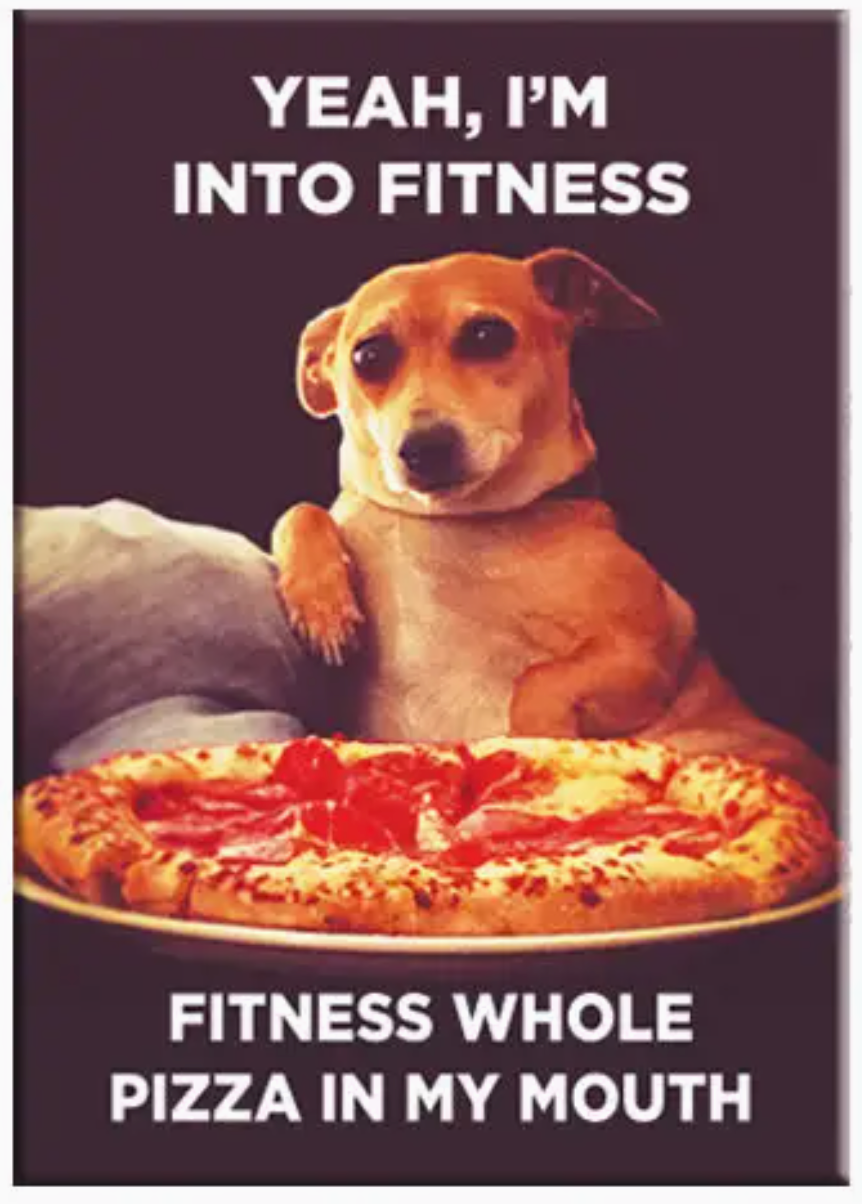 Fitness Whole Pizza Rectangle Magnet