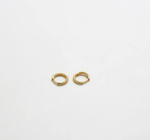Mini Gold Vermeil Rope Twist Huggies