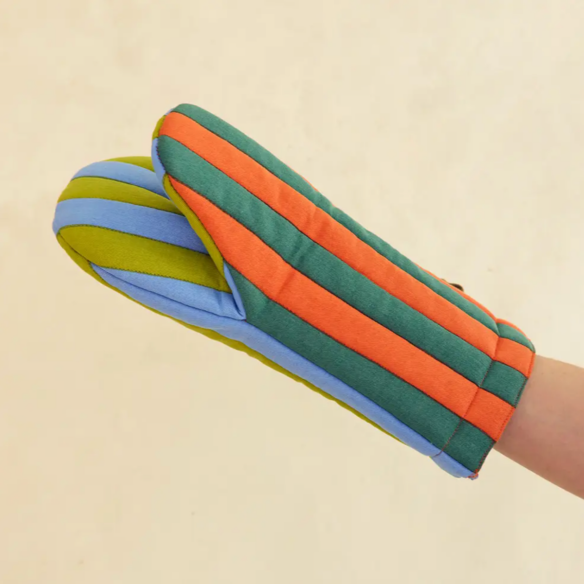 Grasshopper Stripe Oven Mitt
