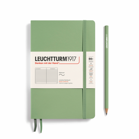 Softvercover Paperback (B6+) Ruled Notebook Sage