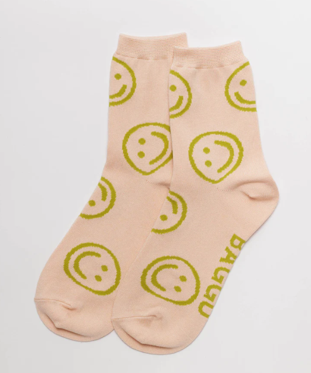 Baggu | Crew Sock Light Pink Happy