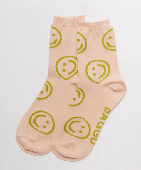 Baggu | Crew Sock Light Pink Happy