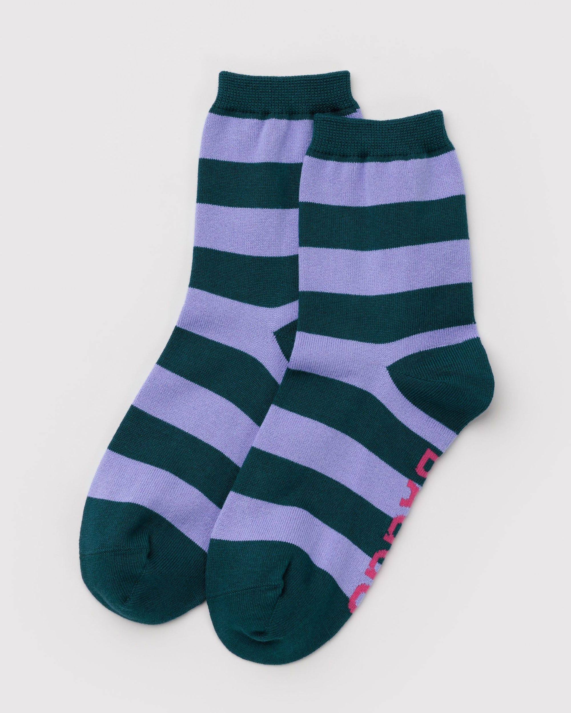 Baggu Crew Sock - Malachite Stripe - Stay Forever