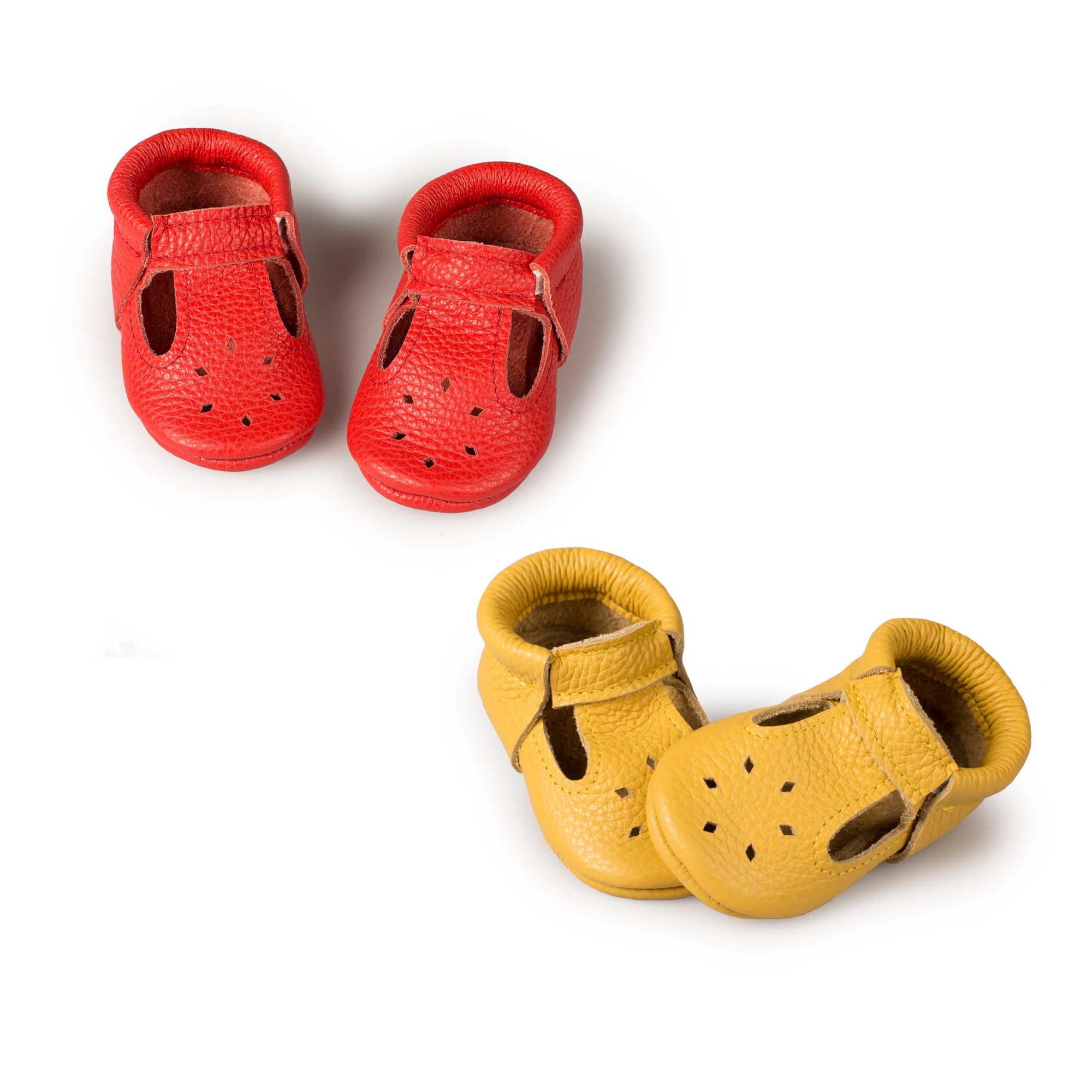 T-Strap Diamond Leather Loafers