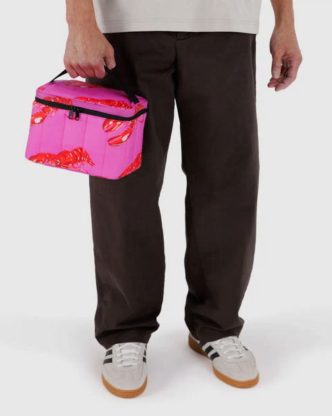 Puffy Lunch Bag Pink Lobster