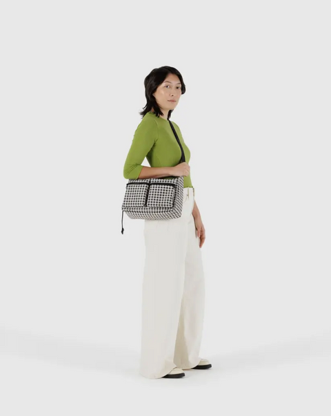 Medium Cargo Crossbody Black & White Gingham