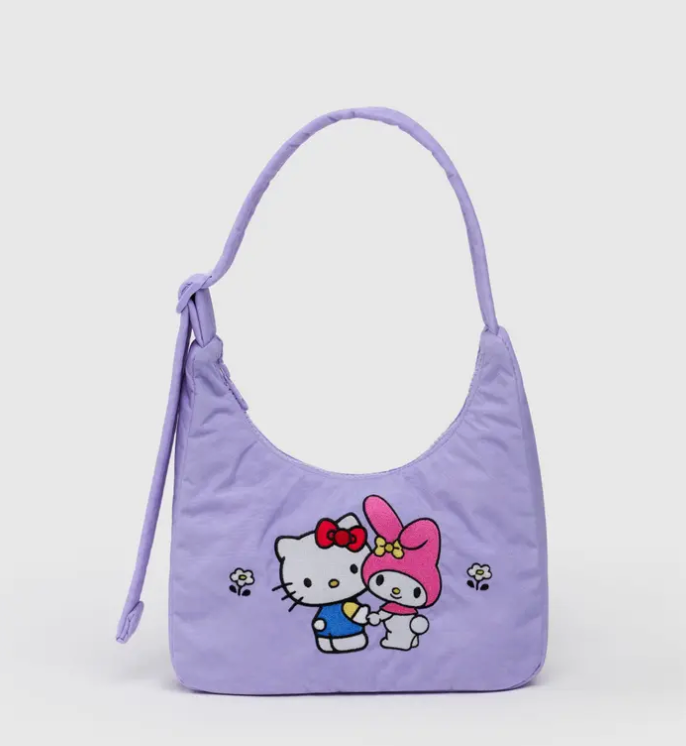Mini Nylon Shoulder Bag - Embroidered Hello Kitty & My Melody