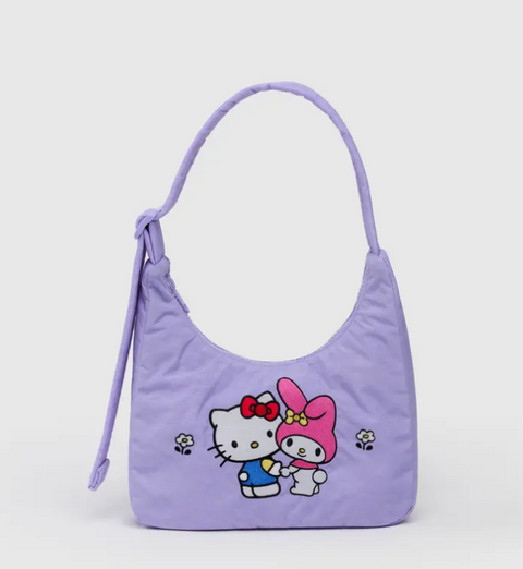 Mini Nylon Shoulder Bag - Embroidered Hello Kitty & My Melody