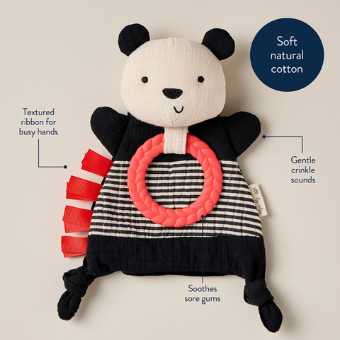 Bitzy Crinkle Sensory Toy with Teether Panda
