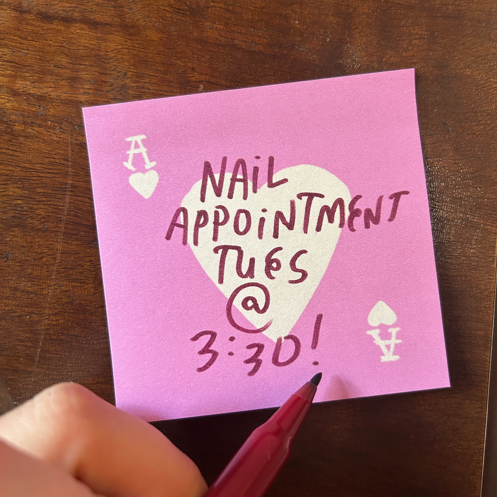 Ace of Hearts Sticky Note Pad