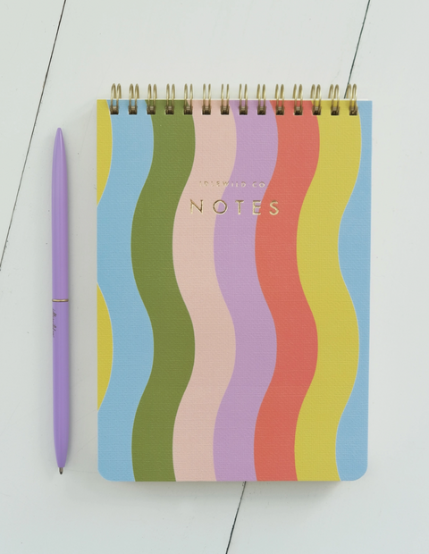 Wavy Rainbow Spiral Notebook