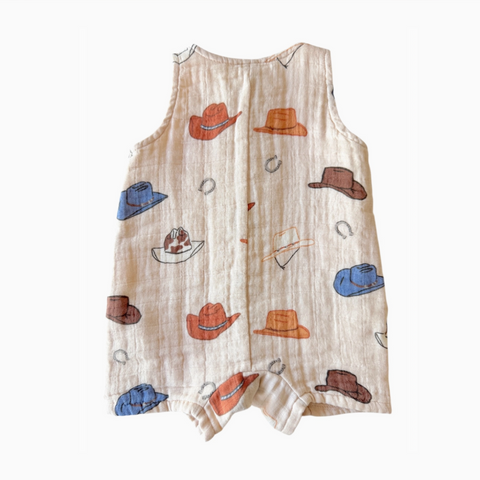 Western / Muslin Shortie Romper 0-3M