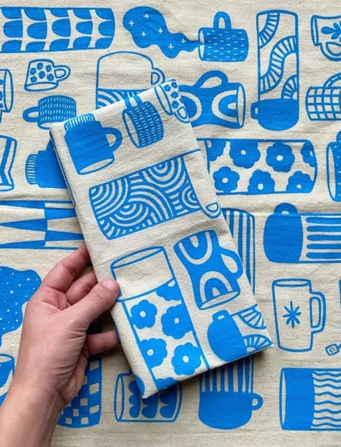 Mug Collection Tea Towel