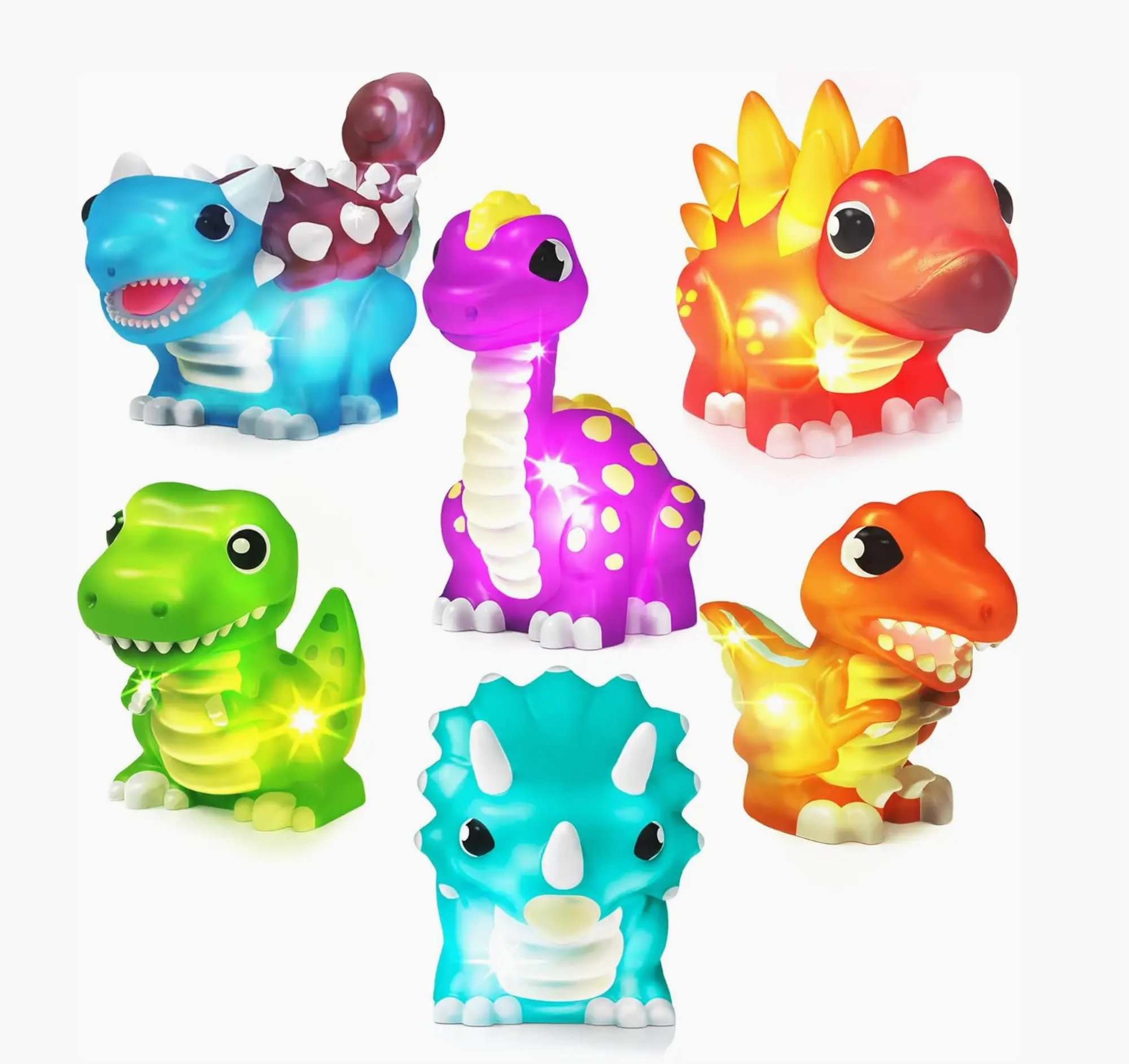 Tub Works® Dinos™ Dinosaur Light Up Bath Toys, 6 Pack