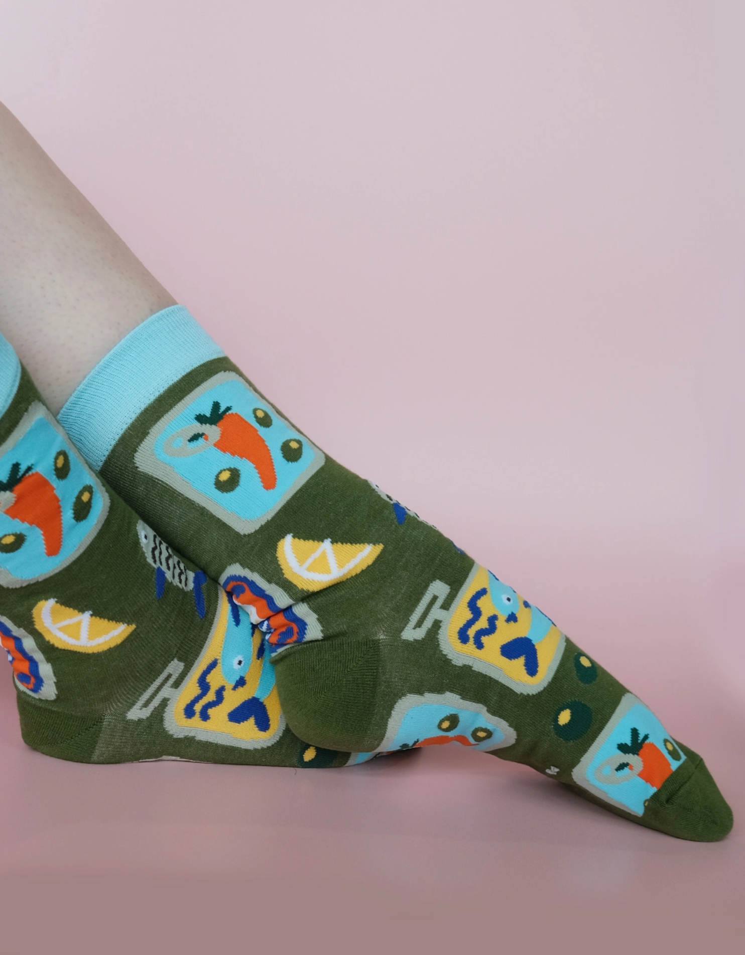 Tinned Fish 100% Cotton Women's Crew Socks