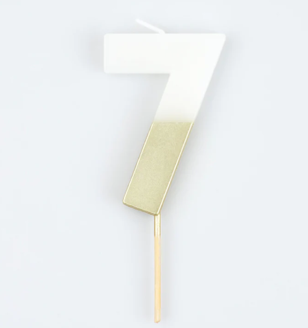 Gold Dipped Number Candle