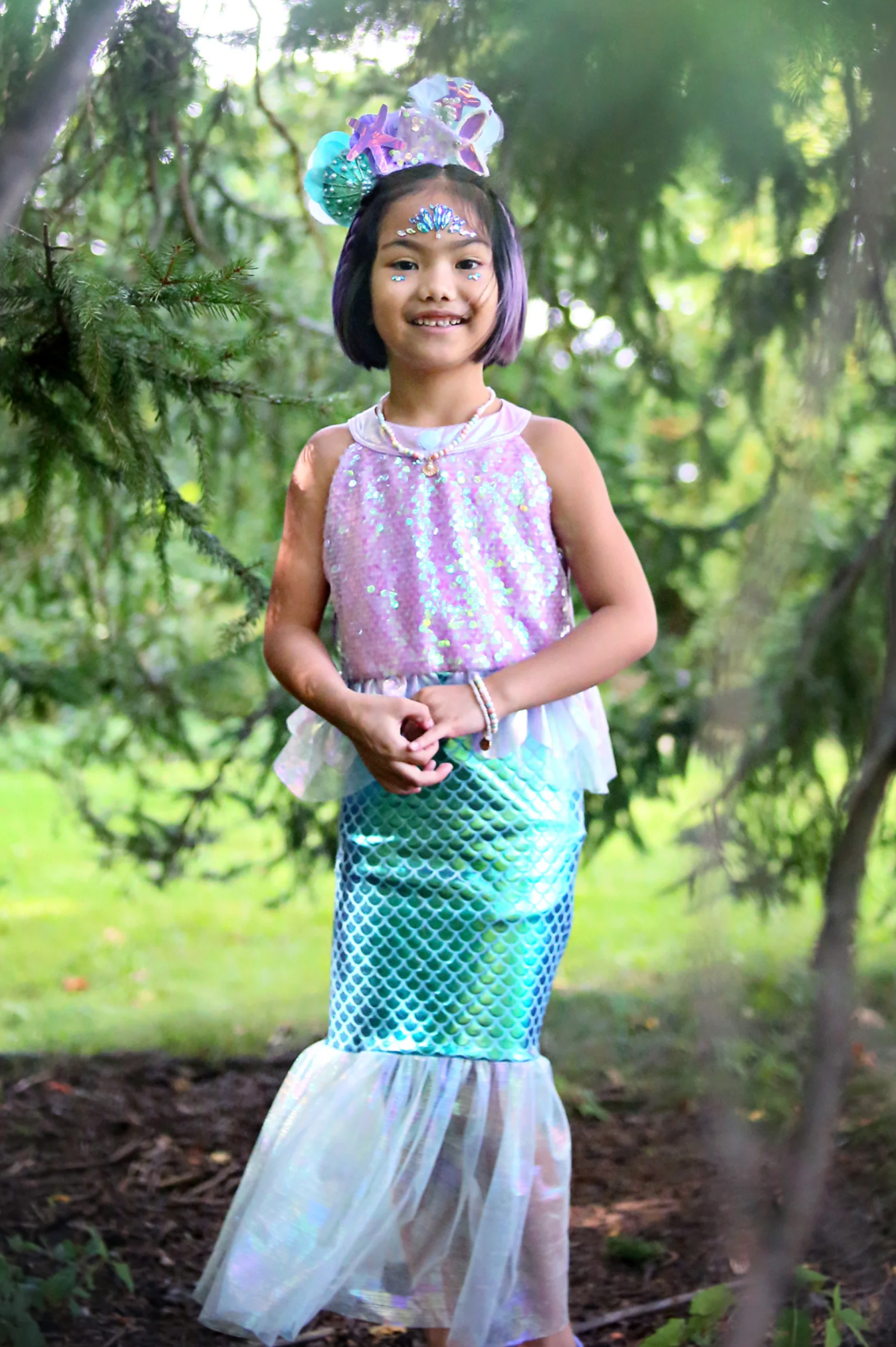 Misty Mermaid Dress, Lilac/Blue, Size 5-6